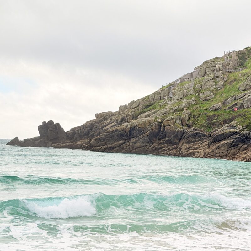 Porthcurno beach cliff